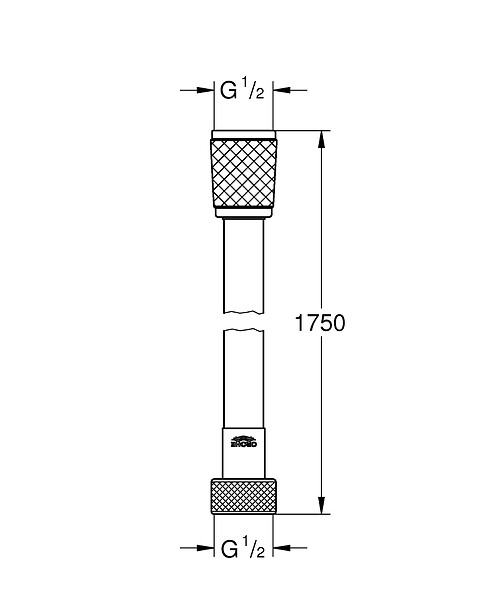 GROHE - Flexible de douche Rotaflex Grohe - 175cm - Anti-torsion - Chromé - large
