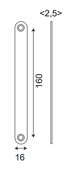 HANGER - Gâche aveugle noire pour NO013 et NO015 - NO020 - large