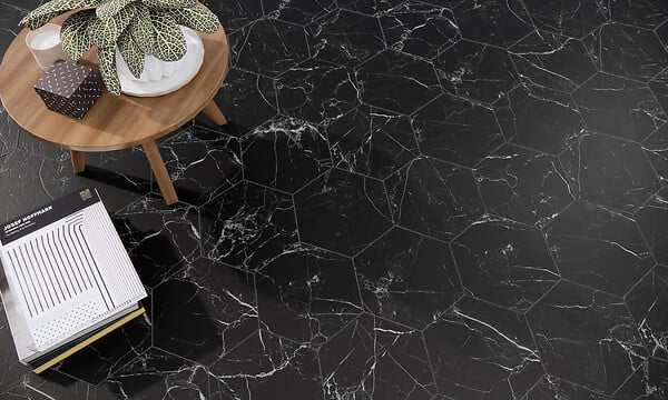 CERAM INDUSTRIE - Carrelage sol et mur Marquina Black - 0.92m²/bte - 20x24cm - large