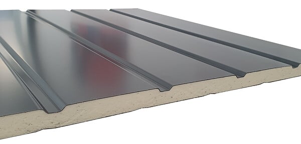 SPADONE - Porte de garage basculante grise avec portillon l.240 x H.200 cm x Ep.20 mm - large