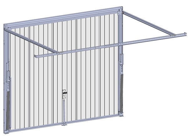 SPADONE - Porte de garage basculante grise l.250 x H.200 cm x Ep.20 mm - large