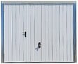 SPADONE - Porte de garage basculante blanc avec portillon gauche l.240 x H.200 cm x Ep.20 mm - vignette