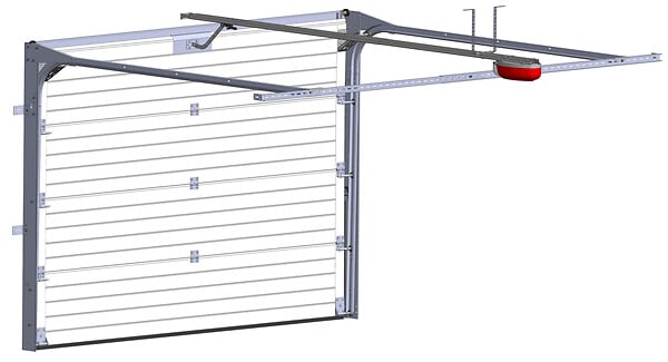 SPADONE - Porte de garage sectionnelle blanche motorisée l.300 x H.200 cm x Ep.40 mm Polygrain - large