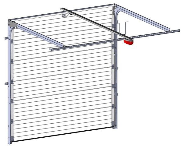 SPADONE - Porte de garage sectionnelle motorisée Blanc Woodgrain l.300 x H.300 cm x Ep.40 mm - large