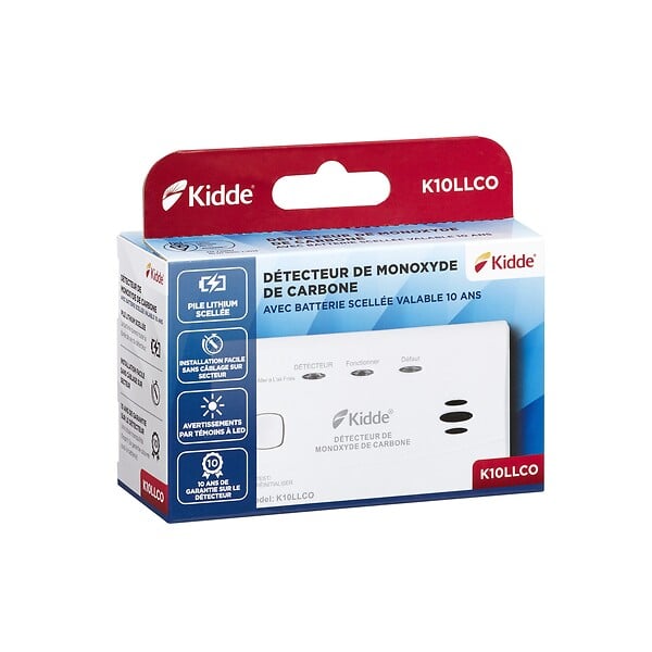 KIDDE - Détecteur de monoxyde de carbone de 10 ans avec pile K10LLCO - Kidde - large