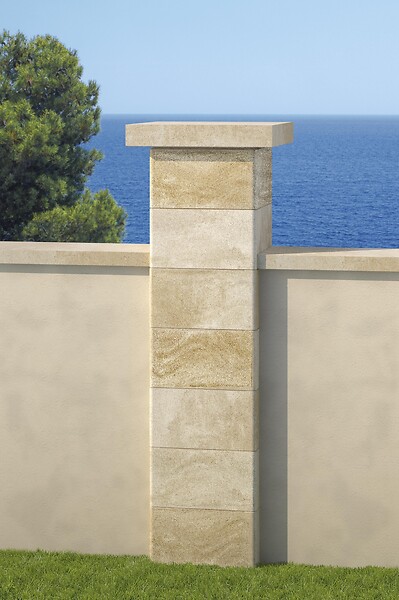 SAS - Chapeau plat pilier 40x40x6cm - Sable - large