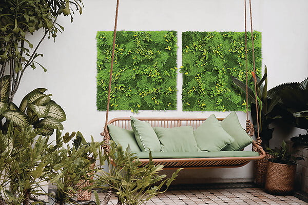 NORTENE - Panneau vertical imitation mousse tundra - Vert - 1x1m - large