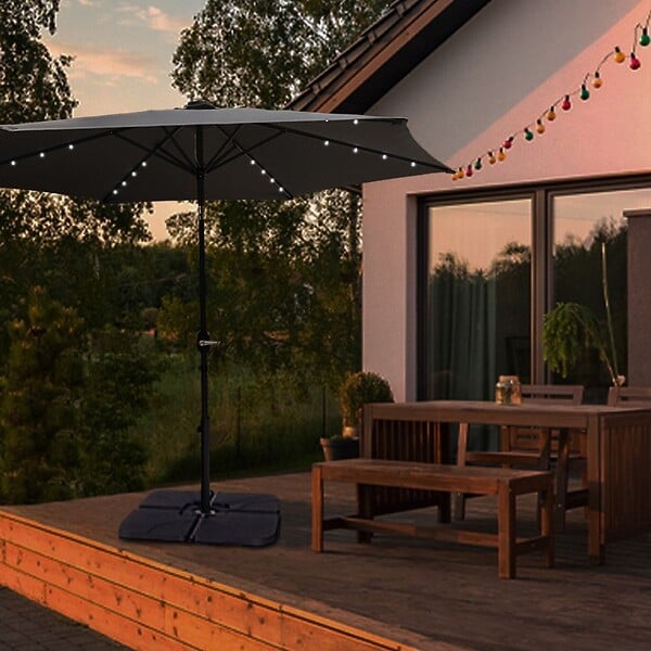 M.CEZARE - Parasol droit lumineux - 2,95m  - anthracite - large