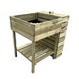 ALTONA - Carré potager sur pied bois - 60x80cm - Composteur intégré - vignette