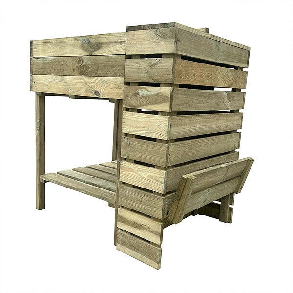 ALTONA - Carré potager sur pied bois - 60x80cm - Composteur intégré - large