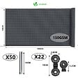 VOUNOT - Brise vue occultant en HDPE 150g/m² 1.8x10m avec attaches de fixation anthracite - vignette