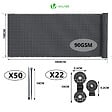 VOUNOT - Brise vue occultant en HDPE 90g/m² 1x10m avec attaches de fixation anthracite - vignette