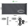 VOUNOT - Brise vue occultant en HDPE 150g/m² 1x10m avec attaches de fixation anthracite - vignette