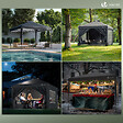VOUNOT - Tonnelle de Jardin 3x3m POP UP installation facile avec portes et fenetres Gris - vignette