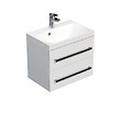 NATUREL - Naturel Meuble de salle de bain avec lavabo Naturel Cube Way 60x40 cm blanc brillant (CUBE260ZBL) - vignette