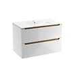 NATUREL - Naturel Meuble de salle de bain MDF avec lavabo Naturel Stilla 80x60x45 cm blanc (STILLAD08057U1) - vignette