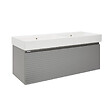 NATUREL - Naturel Meuble et vasque salle de bain strié Naturel Savona 118x43x44,8 cm gris mat (SAVONA120GMU2) - vignette