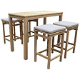 HAPPY GARDEN - Mange debout ARUBA en acacia 4 places - coussins sable - vignette