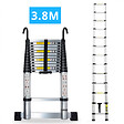 SECURY-T - Echelle télescopique aluminium 13 marches H 3,8M avec crochets démontables et barre stabilisatrice - vignette