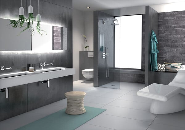 WEDI - Receveur de douche complet Wedi Fundo Plano rectangulaire 1400x900x65mm DN 40 écoulement excentré - large