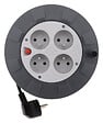 ZENITECH - Enrouleur H05VV-F 4 prises 3G1mm² 5m + coupe-circuit - gris - Zenitech - vignette