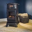 UNIVERSAL - Poêle à gaz Fonte véritable 3.4KW NOIR Chauffage au gaz avec Effet feu de bois Provence UNIVERSAL - vignette