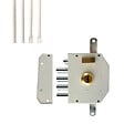 SECURY-T - Serrure de sûreté pour porte d'entrée avec tringles - En Applique - 6 points - Blanc - Gauche - Axe 60 mm - 5 clés - vignette