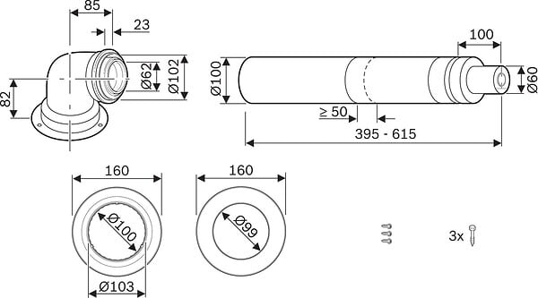 ELM LEBLANC - Terminal horizontal télescopique avec prises de mesure Elm Leblanc  7738113485 - large