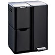 KITCHEN MOVE - Poubelle pédale tri sélectif HAJA noir 60L - vignette