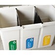 DEA HOME - Poubelle de tri 3 bacs de 25L Dim 75 x 37 x H50 cm Avec couvercle Recyclage 3 en 1 DEA HOME - vignette