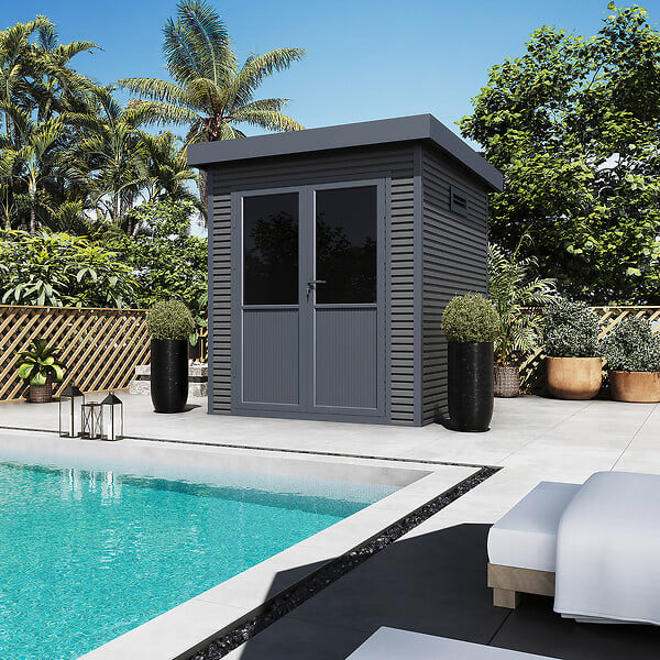 CHALET & JARDIN - Abri de jardin bois composite Onyx 22 - L.223xP.225xH.237cm - large