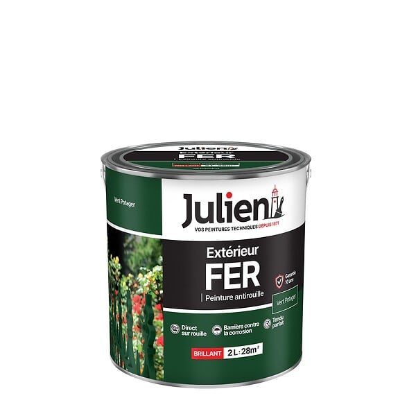 JULIEN - Peinture antirouille métaux ferreux - Vert Potager - 2L - large