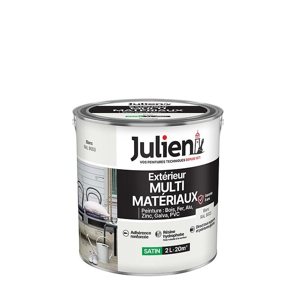JULIEN - Peinture extérieure multi-matériaux - Blanc - 2L - large
