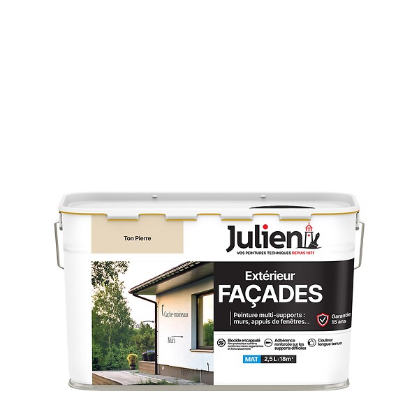 JULIEN - Peinture extérieure multi-supports - Ton Pierre - 2,5L - large