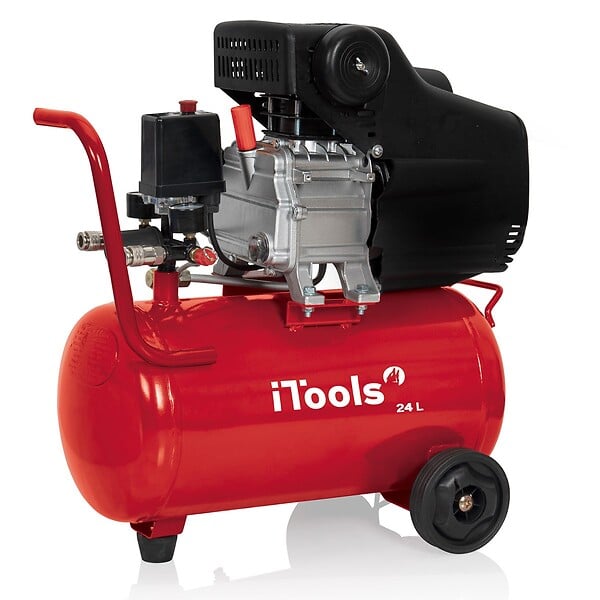 ITOOLS - Compresseur d'air 24L 8 bar 2CV 1.5KW 115 PSI + Kit Air comprimé 5 Pièces ITOOLS - large