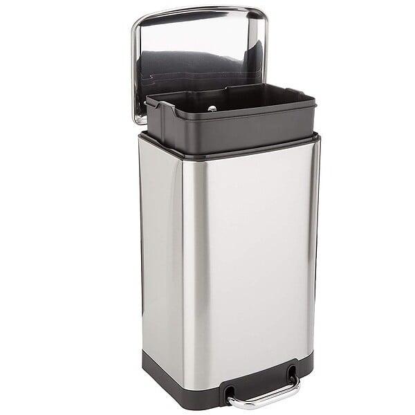 KITCHEN MOVE - Poubelle à pédale inox GREENWICH argent 30L - large