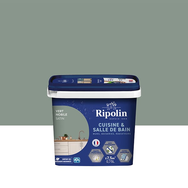 RIPOLIN - Peinture cuisine et bain Cuisine & Bain Vert nobile 0,75L - large