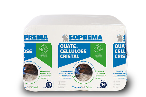 SOPREMA - Ouate de cellulose Thermall Cristal certifié Acermi - Sac de 14kg - large