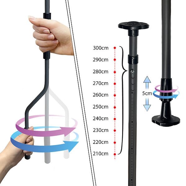 VOUNOT - Auvent retractable manuel sans percage 250cm Gris - large