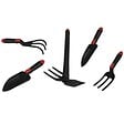 BRIXO - Kit 5 outils de jardin Serfouette - Plantoir large - Plantoir fin - Mini fourche 3 dents - Rateau 3 dents BRIXO - vignette