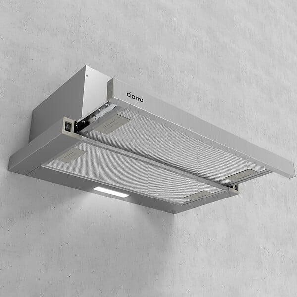 CIARRA - CIARRA Hotte Encastrable 60cm Hotte Tiroir Recyclage ou Evacuation 391m3/h CD6906DS - large