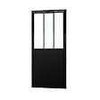 AURLANE - Porte de douche pivotante 80x200cm type atelier - Profilés noir mat Verre 5mm - WORKSHOP GLOSSY - vignette