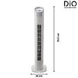 DIO - Ventilateur colonne silencieux oscillant 50W 79cm - Blanc - DiO - vignette