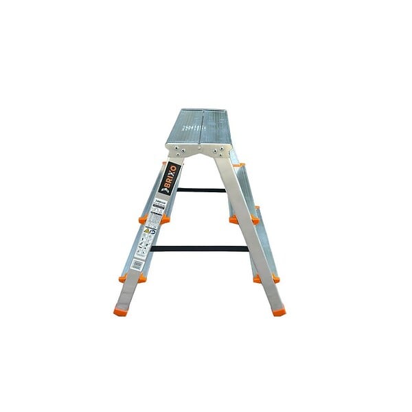 BRIXO - Escabeau 3 marches Marche-pied Aluminium Charge 125 kg Pliable Pieds anti-dérapants BRIXO - large