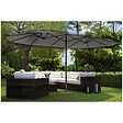 KZ GARDEN - Parasol de jardin double Gris 4.50 x 2.65 x H 2.40 Toile polyester TWIN KZ GARDEN - vignette