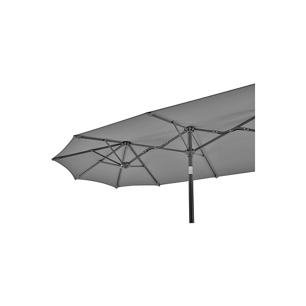 KZ GARDEN - Parasol de jardin double Gris 4.50 x 2.65 x H 2.40 Toile polyester TWIN KZ GARDEN - large