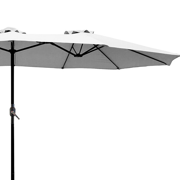 KZ GARDEN - Parasol de jardin double Gris 4.50 x 2.65 x H 2.40 Toile polyester TWIN KZ GARDEN - large