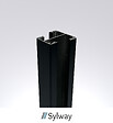 SYLWAY - Poteau alu multi-orientable platine - Noir - H.100xL.6,5cm - vignette