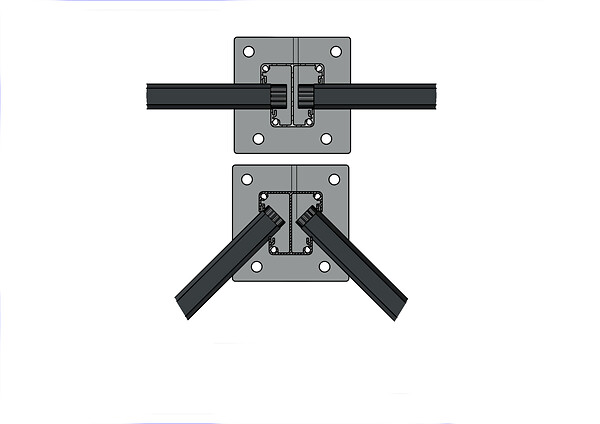 SYLWAY - Poteau alu multi-orientable platine - Noir - H.100xL.6,5cm - large