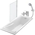 JACOB DELAFON - Pack baignoire droite 170 x 70 JACOB DELAFON Corvette + mitigeur bain douche & ensemble de douche + pare bain + bonde - vignette